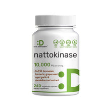 Load image into Gallery viewer, Nattokinase 10,000 FU Per Serving, 8-in-1 Complex, 240 Veggie Capsules