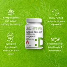 Load image into Gallery viewer, Fadogia Agrestis 1,000mg & Tongkat Ali (Longjack) 400mg, 240 Capsules
