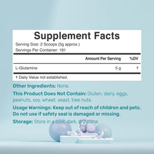 Load image into Gallery viewer, L Glutamine Powder Supplement, 5g Per Serving, 2lbs