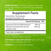 Load image into Gallery viewer, CoQ10 200mg & PQQ 200mcg, 240 Veggie Capsules
