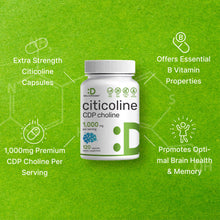 Load image into Gallery viewer, Citicoline CDP Choline, 1,000mg Per Serving, 120 Capsules
