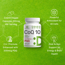 Load image into Gallery viewer, CoQ10 200mg & PQQ 200mcg, 240 Veggie Capsules