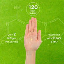 Load image into Gallery viewer, Premium K Complete - High Potency Vitamin K1, K2 MK-7 & MK-4 Complex, 240 Coconut Oil Infused Softgels