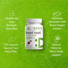 Load image into Gallery viewer, Two Pack Beet Root Capsules 30000mg Per Serving, 720 Counts