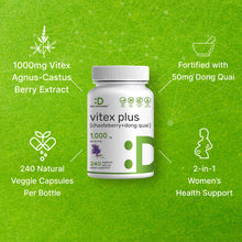 Load image into Gallery viewer, Vitex Supplement for Women – Vitex Chasteberry Supplement 1000mg Per Serving Plus Dong Quai Root, 240 Veggie Capsules