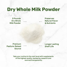 Load image into Gallery viewer, Dry Whole Milk Powder, 3lbs – Natural Pasture Raised Source – Made in USA
