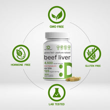 Load image into Gallery viewer, Beef Liver Supplement with Ox Bile 4,500mg Per Serving, 300 Capsules