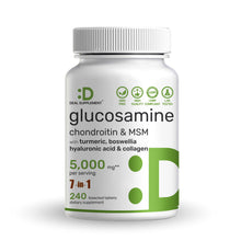 Load image into Gallery viewer, Glucosamine Chondroitin & MSM 7-in-1 Complex 5000mg, 240 bisected tablets