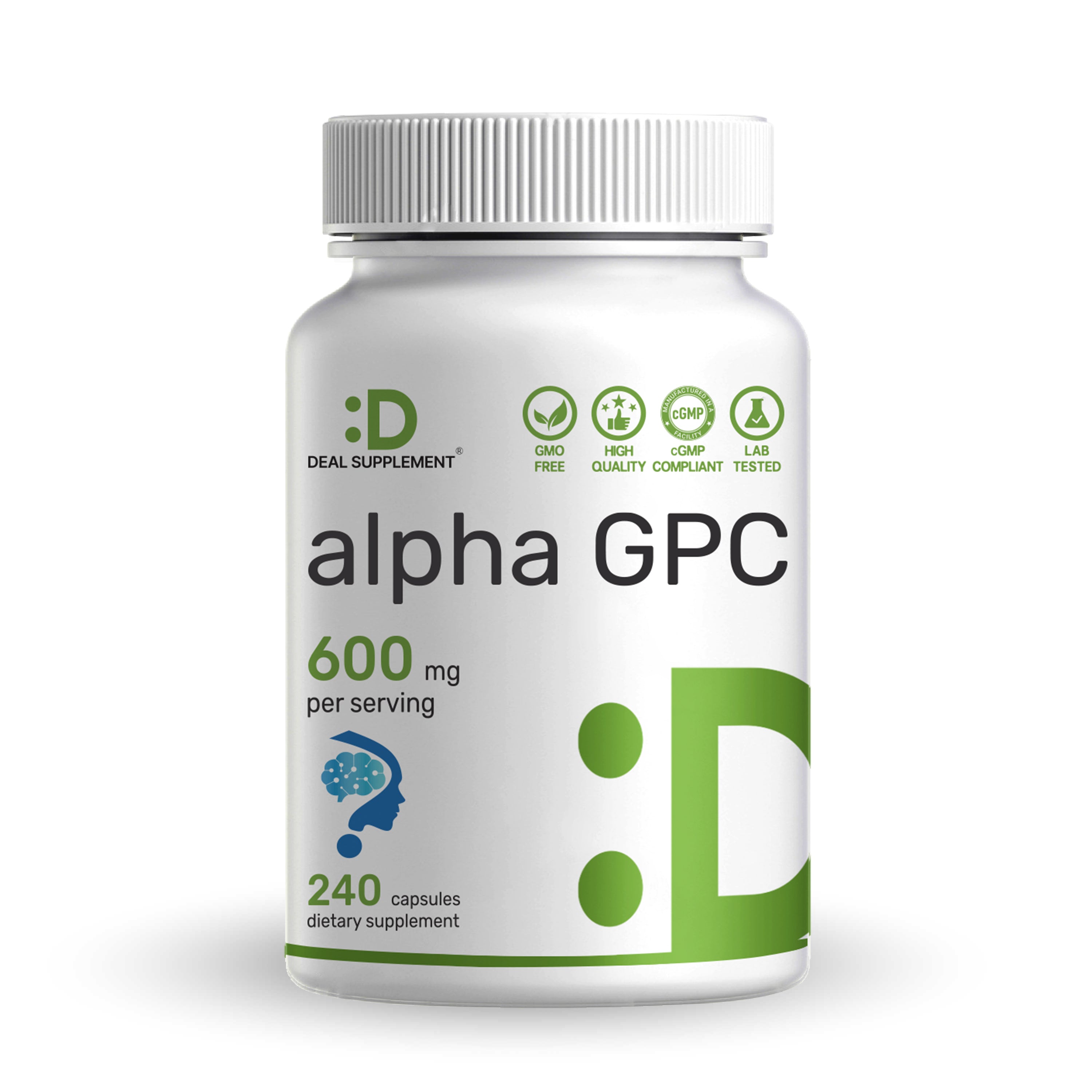 Alpha GPC 600mg Per Serving, 240 Capsules – Deal Supplement