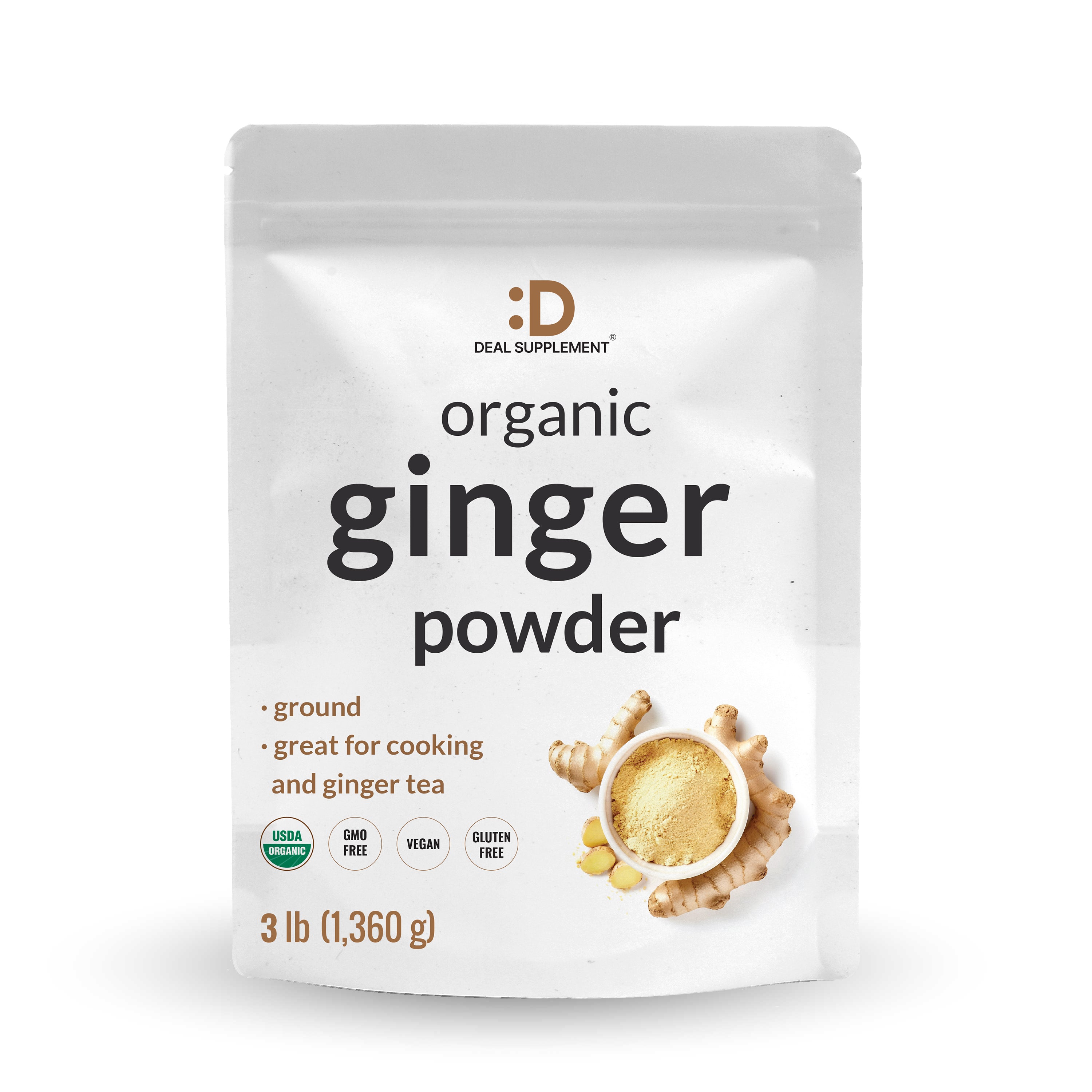 Organic Fresh Ginger Powder, 3lbs Deal Supplement
