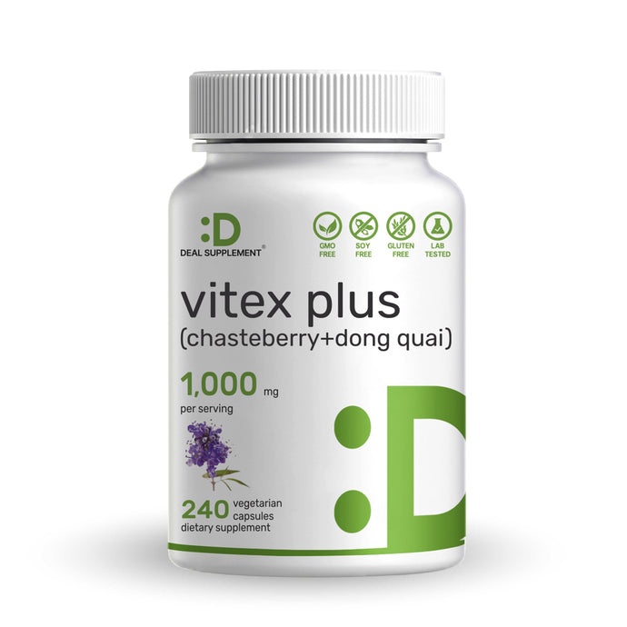 Vitex Supplement for Women – Vitex Chasteberry Supplement 1000mg Per Serving Plus Dong Quai Root, 240 Veggie Capsules