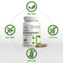 Load image into Gallery viewer, Ceylon Cinnamon with Chromium 1000mcg, 240 Capsules
