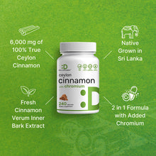 Load image into Gallery viewer, Ceylon Cinnamon with Chromium 1000mcg, 240 Capsules
