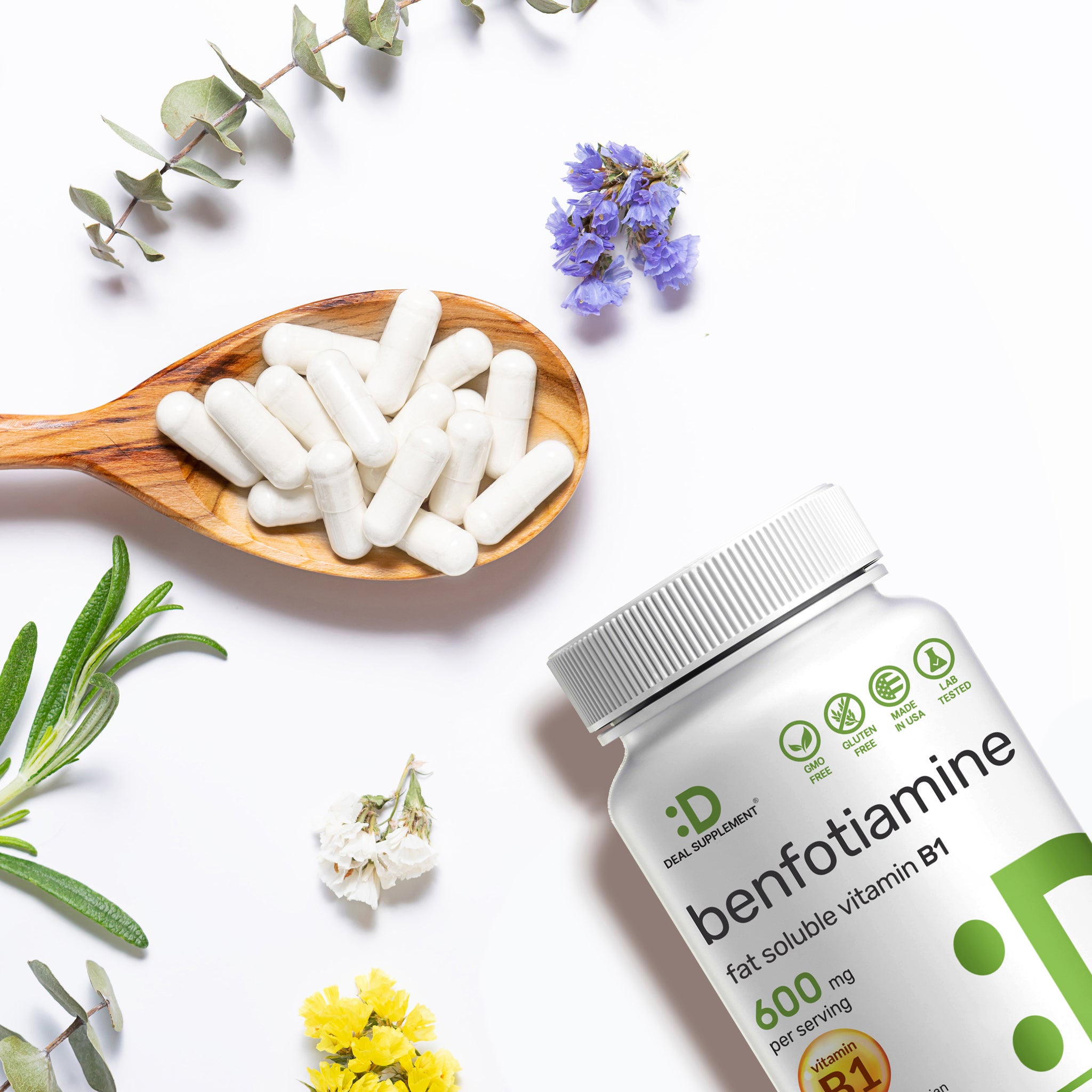 VHC Benfotiamina 600mg: Suplemento Vegetal De Tiamina Solúvel Em