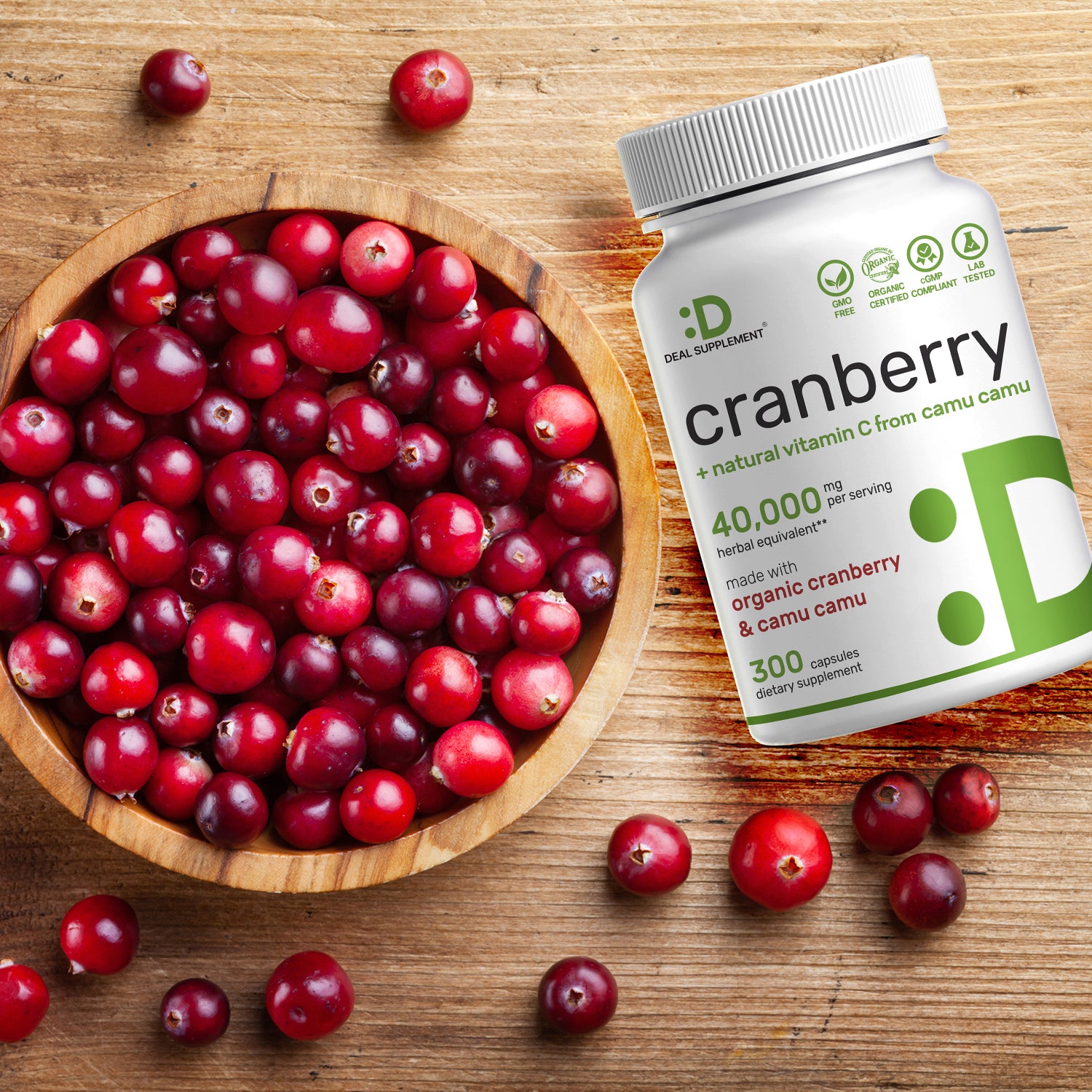 Deal Supplement Cranberry Pills 40,000mg Per Serving with Camu Camu, 300 Capsule 1 6 d93668b6 fdfc 4920 9829