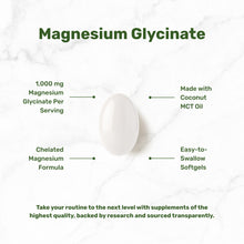 Load image into Gallery viewer, Magnesium Glycinate 1000mg, 240 Softgels
