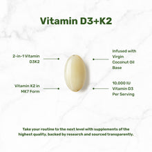 Load image into Gallery viewer, Vitamin D3 10,000 IU + K2 MK7 200mcg Per Serving
