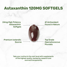 Load image into Gallery viewer, Astaxanthin 24mg Per Serving, 120 Softgels – Double Strength Microalgae
