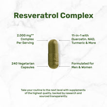 Load image into Gallery viewer, Resveratrol Complex 2,000mg, 240 Veggie Capsules
