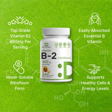 Load image into Gallery viewer, Vitamin B2 Riboflavin 400 mg, 240 Capsules
