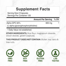 Load image into Gallery viewer, Alpha GPC 600mg Per Serving, 240 Capsules
