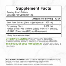 Load image into Gallery viewer, Beet Root with Grape Seed &amp; CoQ10 4500mg, 360 Tablets
