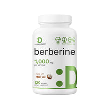 Load image into Gallery viewer, Berberine HCl 1,000 mg Per Serving, Made with MCT Oil, 120 Softgels
