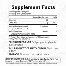 Load image into Gallery viewer, Black Seed Oil 3,000 mg Per Serving with Oil of Oregano, 240 Softgels

