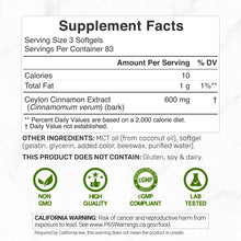 Load image into Gallery viewer, Ceylon Cinnamon Supplement with Coconut MCT Oil, 250 Softgels
