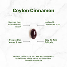 Load image into Gallery viewer, Ceylon Cinnamon Supplement with Coconut MCT Oil, 250 Softgels
