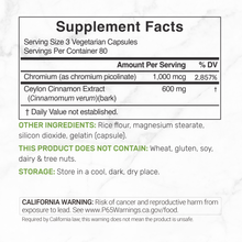 Load image into Gallery viewer, Ceylon Cinnamon with Chromium 1000mcg, 240 Capsules
