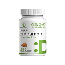 Load image into Gallery viewer, Ceylon Cinnamon Supplement with Chromium, 240 Capsules
