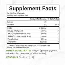 Load image into Gallery viewer, Double Strength Krill Oil 2000mg Per Serving, 240 Softgels
