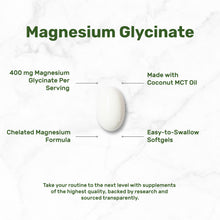 Load image into Gallery viewer, Magnesium Glycinate 400mg, 360 Softgels
