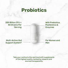 Load image into Gallery viewer, Probiotics 200 billion CFU 40 strains with Magnesium, 240 Vegetarian Capsules
