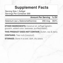 Load image into Gallery viewer, Selenium 200mcg with coconut oil, 300 Softgels
