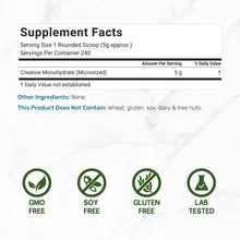 Load image into Gallery viewer, Instant Creatine Monohydrate Powder, 5g Per Serving – 240 Servings
