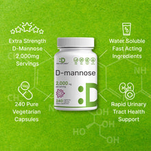Load image into Gallery viewer, D Mannose Veggie Capsules, 2,000mg Per Serving, 240 Pills
