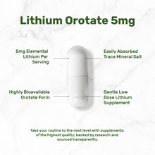 Load image into Gallery viewer, Lithium Orotate 5mg, 240 Capsules
