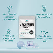 Load image into Gallery viewer, Magnesium Citrate Powder 500mg, 3lbs
