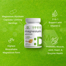 Load image into Gallery viewer, Magnesium Glycinate 1,000mg Plus Vitamin C, 240 Capsules
