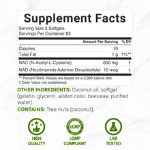 Load image into Gallery viewer, NAC with NAD+ Supplement, 250 Softgels
