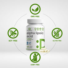 Load image into Gallery viewer, Alpha Lipoic Acid 1,000mg, 180 Veggie Capsules
