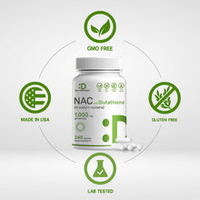 Load image into Gallery viewer, NAC Supplement (N-Acetyl Cysteine) with Reduced Glutathione, 240 Capsules
