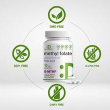 Load image into Gallery viewer, L Methylfolate 15mg Per Serving, 240 Veggie Capsules
