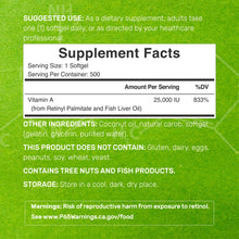 Load image into Gallery viewer, High Potency Vitamin A 25000 IU, 500 Coconut Oil Softgels
