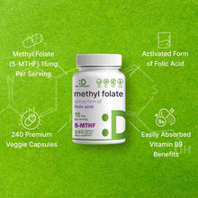 Load image into Gallery viewer, L Methylfolate 15mg Per Serving, 240 Veggie Capsules
