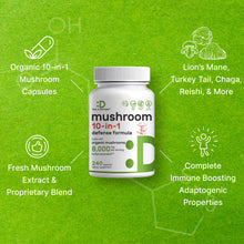 Load image into Gallery viewer, Organic Mushroom Supplement, 8,000mg Per Serving, 240 Capsules
