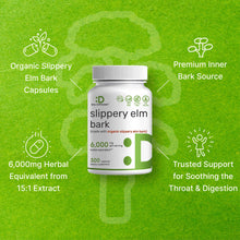 Load image into Gallery viewer, Slippery Elm Capsules, 6,000mg Per Serving – 300 Pills
