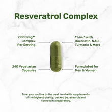 Load image into Gallery viewer, Resveratrol Complex 2,000mg, 240 Veggie Capsules
